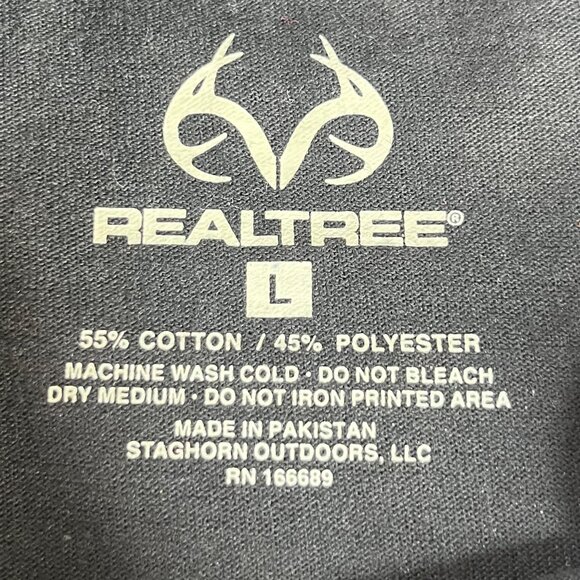 Realtree Camo Logo Graphic Tshirt Mens Large Black New Outdoors - Picture 6 of 9